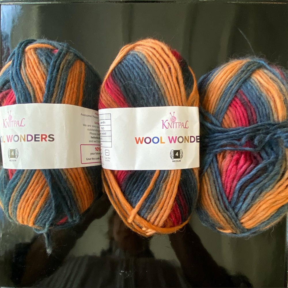 Australian Wool Blend Yarn, Self Striping! 2 + 3/4 Skeins.